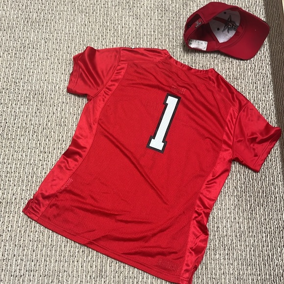 Texas Tech Under Armour #1 Jersey & Vintage  NCAA Embroidered Mascot Hat - Picture 6 of 12